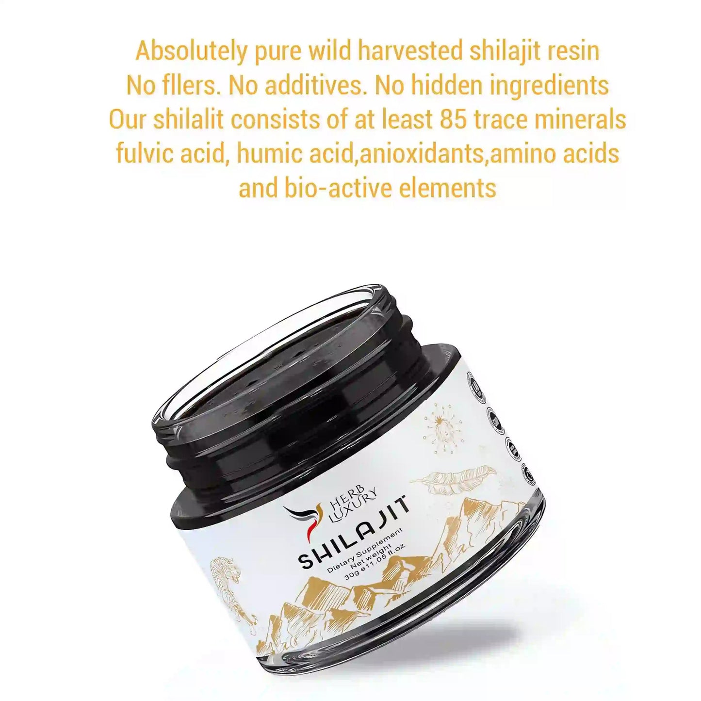HerbLuxury Pure Himalayan Shilajit Resin – Natural Energy, Vitality & Immune Support (30g)