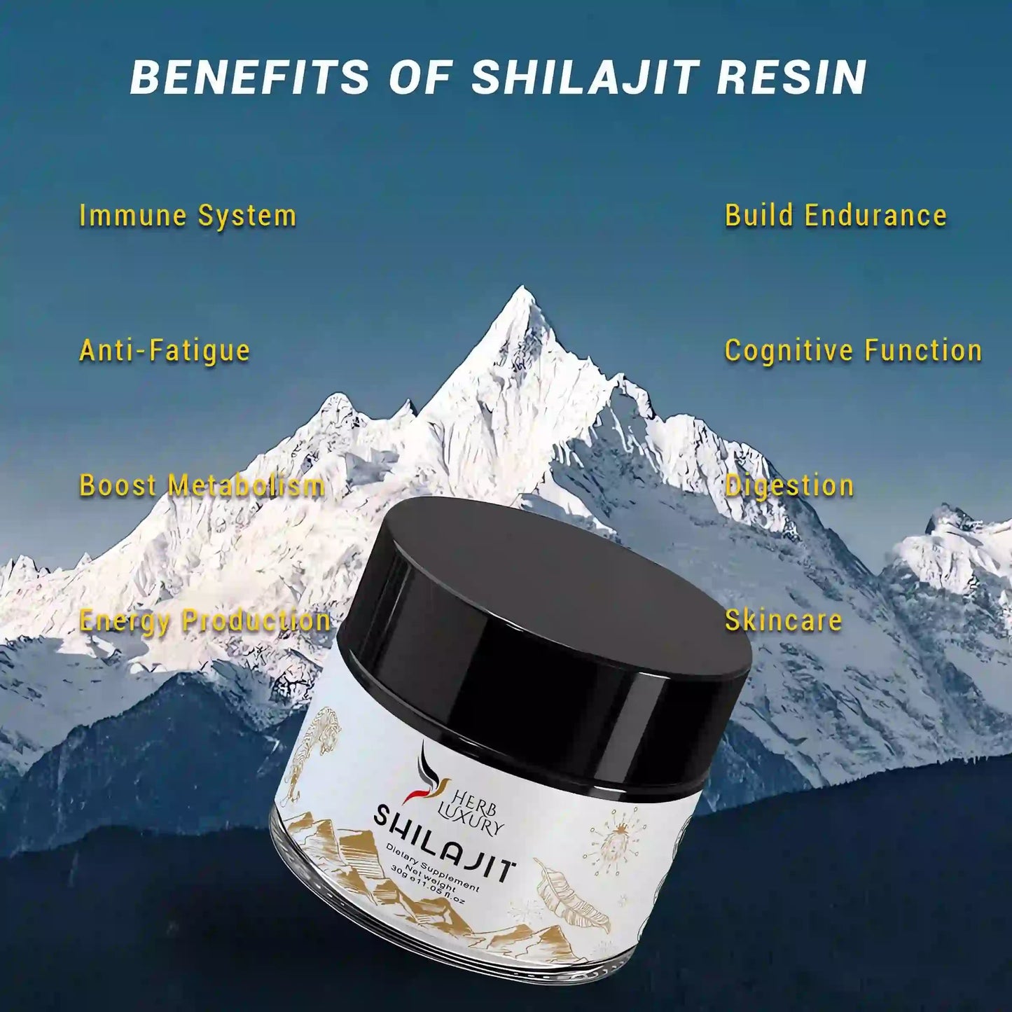 HerbLuxury Pure Himalayan Shilajit Resin – Natural Energy, Vitality & Immune Support (30g)
